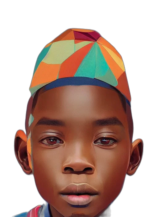 face, hat, crown, mask, photorealistic, concept art, 3d render, cartoon transparent PNG cut-out