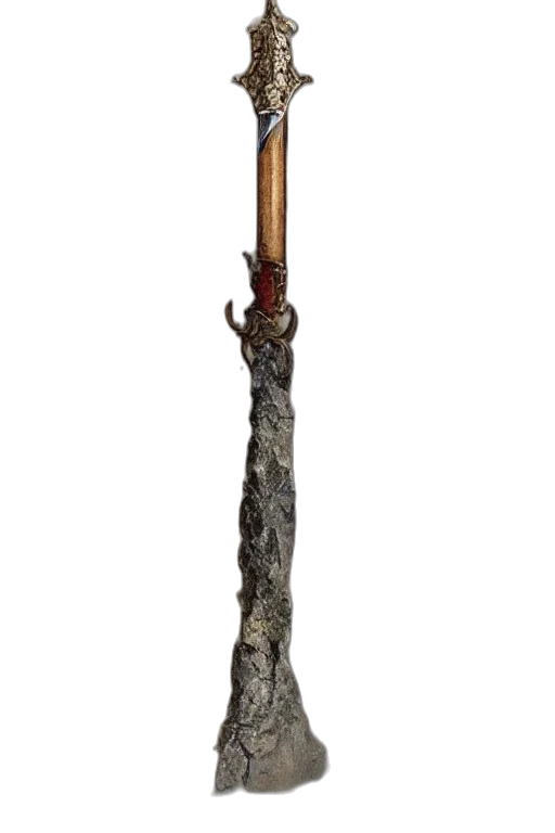 staff, sword, weapon, crown, 3d render, concept art, photorealistic, fantasy art transparent PNG cut-out