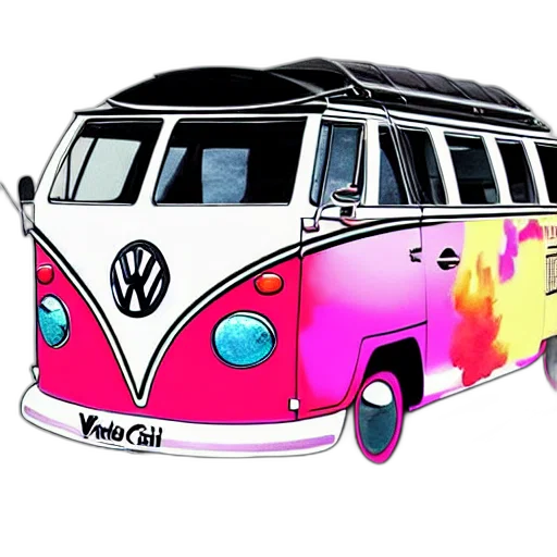 car, concept art, 3d render, cartoon, fisheye, perspective, caricature, watercolor transparent PNG cut-out