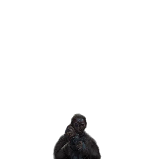 animal, creature, jacket, staff, concept art, 3d render, photorealistic, pixel art transparent PNG cut-out