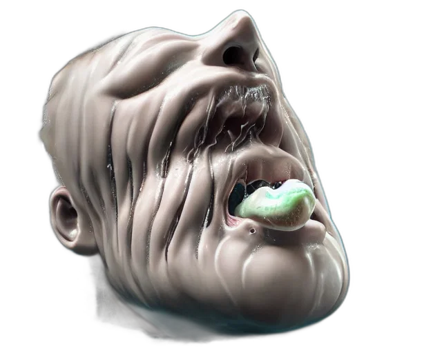 mask, face, creature, 3d render, photorealistic, concept art, massive, porcelain transparent PNG cut-out