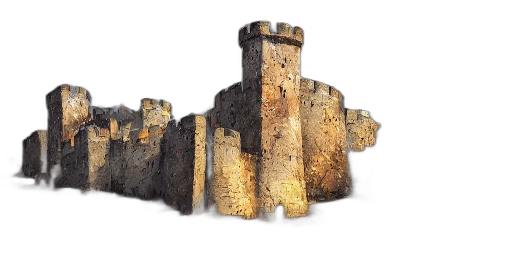 crown, building, sword, 3d render, photorealistic, concept art, fantasy art, medieval transparent PNG cut-out