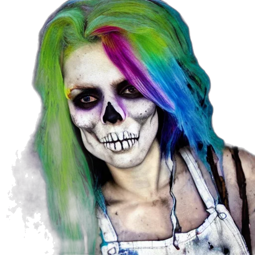 face, watercolor, photorealistic, fantasy art, concept art, colorful, neon, mixed transparent PNG cut-out