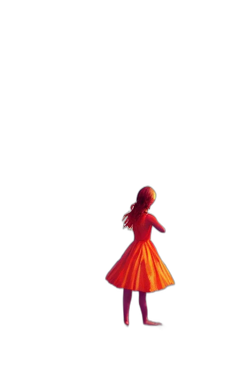 dress, robot, staff, hair, pixel art, 3d render, concept art, watercolor transparent PNG cut-out