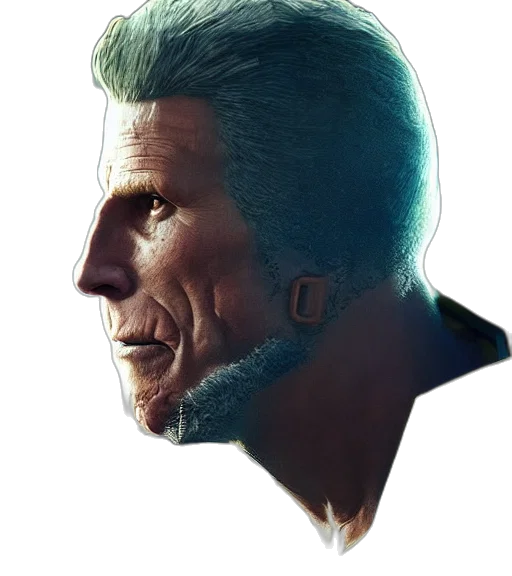 face, mask, jacket, hair, concept art, 3d render, photorealistic, cyberpunk transparent PNG cut-out