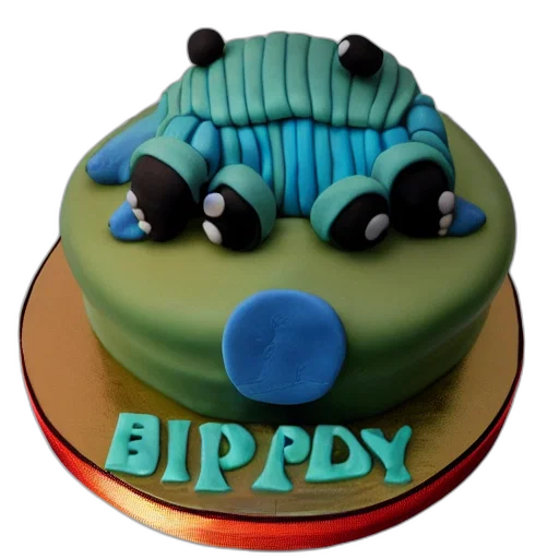 3d render, tardigrade, birthday, cake transparent PNG cut-out