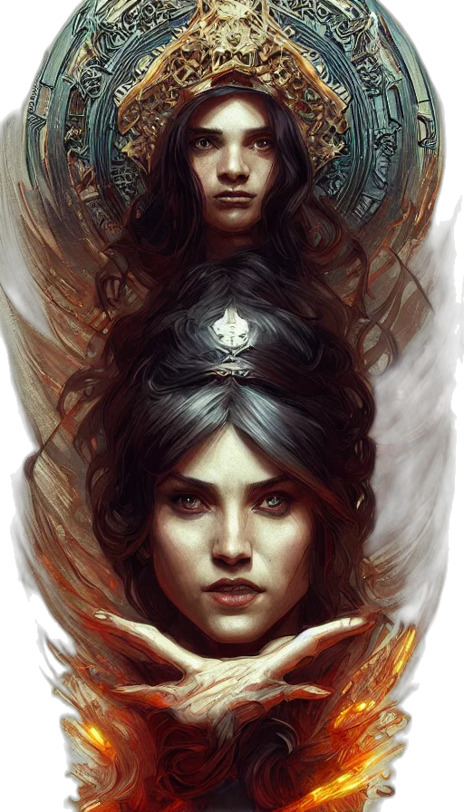crown, face, fantasy art, concept art transparent PNG cut-out
