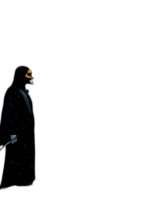 mask, jacket, staff, robot, concept art, comic book art, pixel art, cyberpunk transparent PNG cut-out