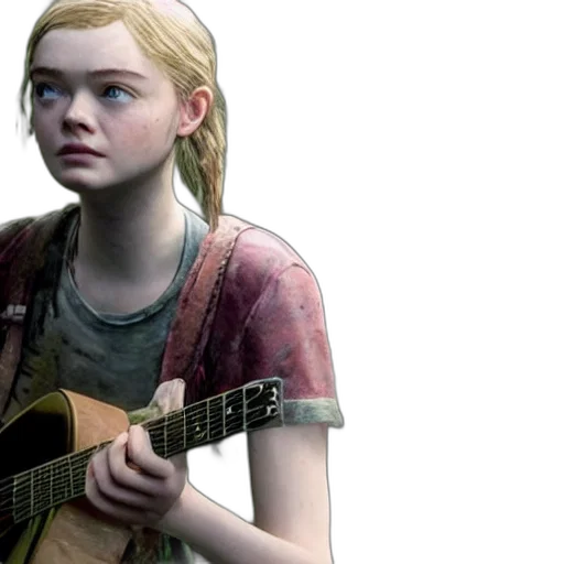 concept art, photorealistic, 3d render, elle, fanning, ellie, last transparent PNG cut-out
