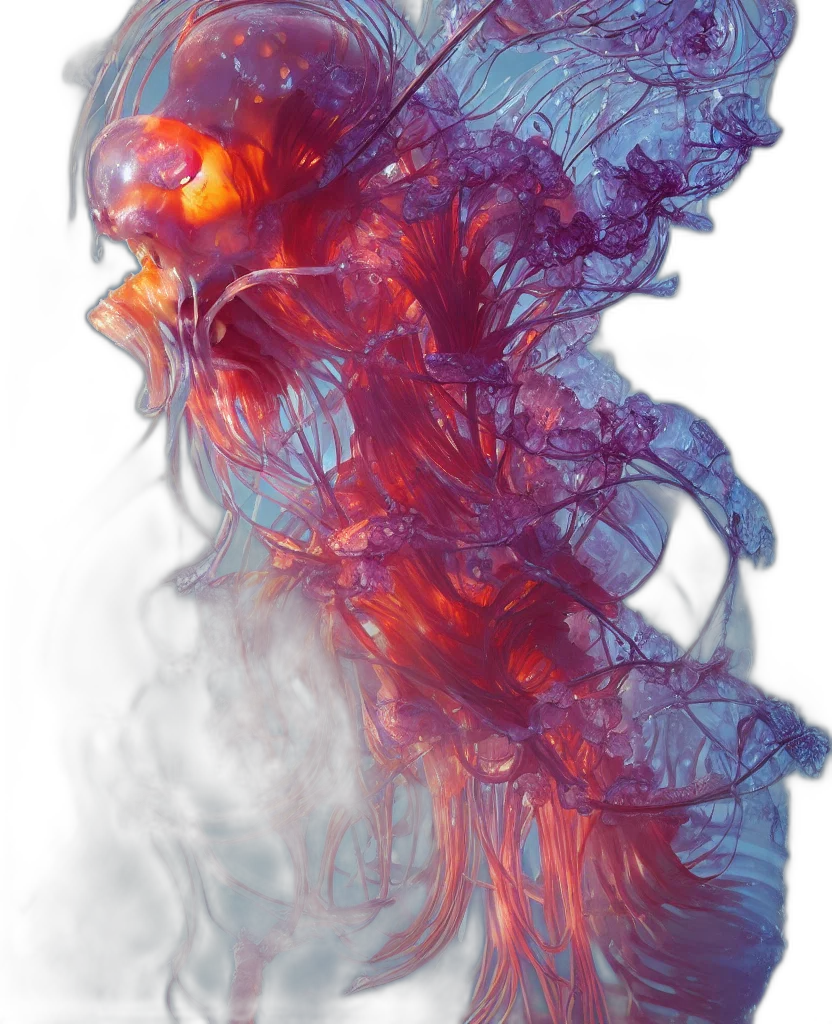 dragon, hair, flower, crown transparent PNG cut-out