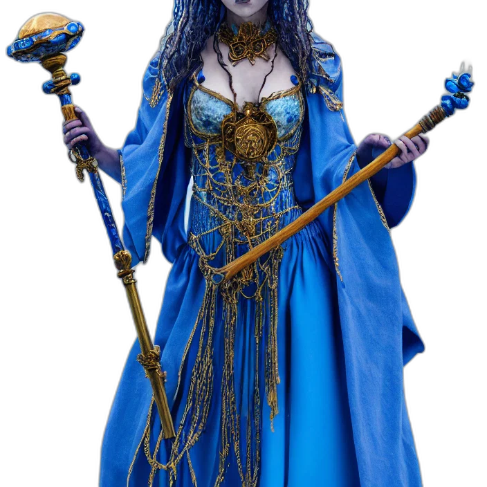 staff, jewelry, mask, dress transparent PNG cut-out