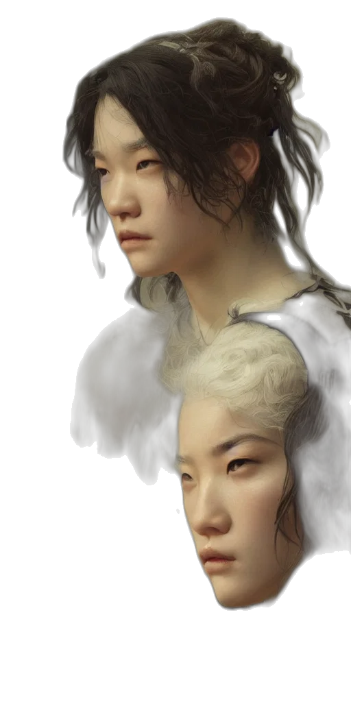 hair, face, photorealistic, fantasy art transparent PNG cut-out