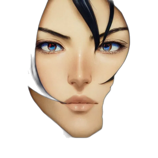 mask, face, hair, jewelry, 3d render, photorealistic, concept art, fantasy art transparent PNG cut-out