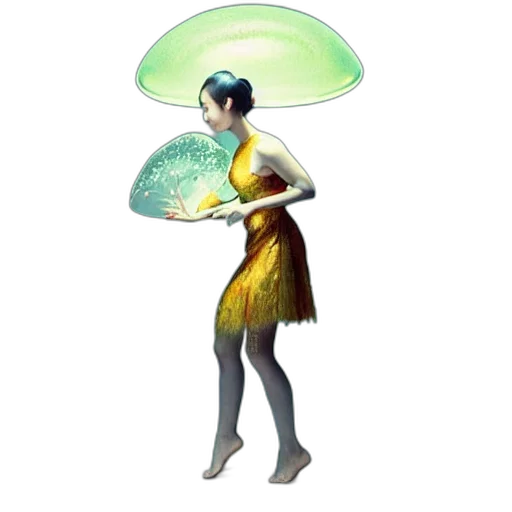 umbrella, staff, dress, hat transparent PNG cut-out