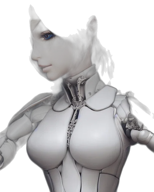 robot, face, 3d render, concept art, fantasy art, cyberpunk, hyper, detailed transparent PNG cut-out