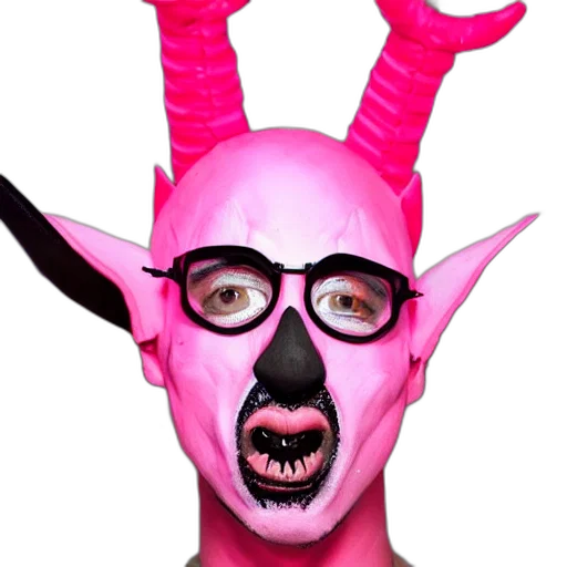 mask, creature, face, animal, 3d render, concept art, vaporwave, fantasy art transparent PNG cut-out