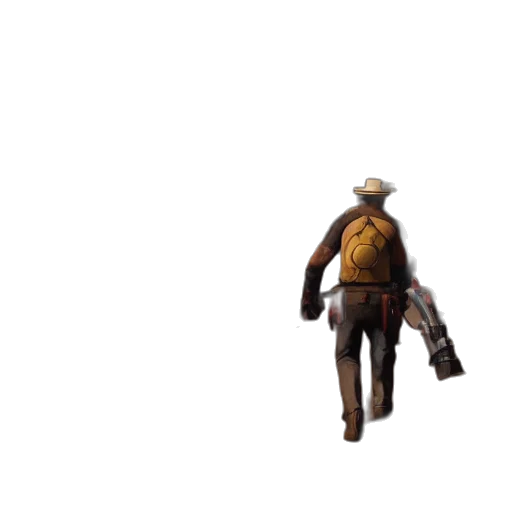 hat, jacket, weapon, staff, concept art, pixel art, 3d render, fantasy art transparent PNG cut-out