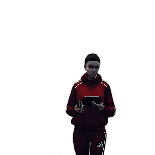 jacket, staff, robot, creature transparent PNG cut-out