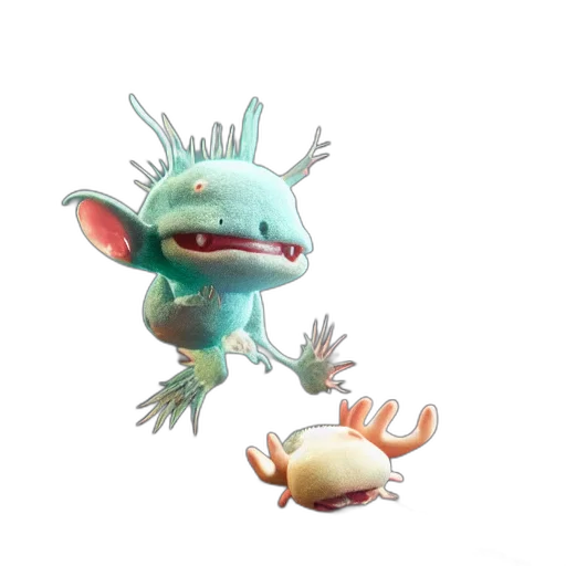 creature, dragon, animal, staff, 3d render, concept art, fantasy art, underwater transparent PNG cut-out