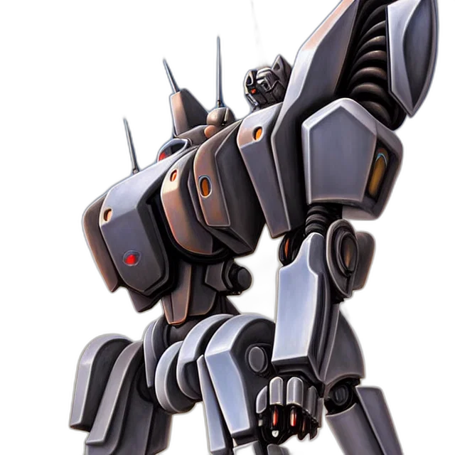 robot, weapon, concept art, 3d render, anime, pixel art, monochrome, battle transparent PNG cut-out
