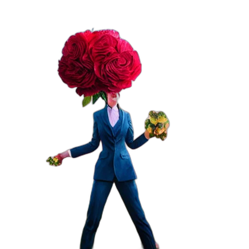 hat, flower, crown, staff transparent PNG cut-out