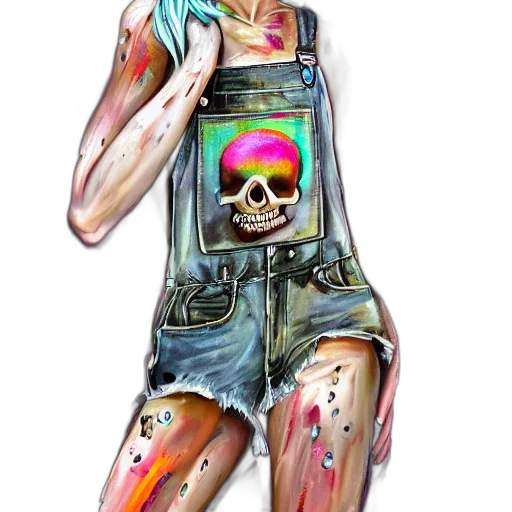 jacket, dress, robot, cyberpunk, vaporwave, concept art, watercolor, neon transparent PNG cut-out