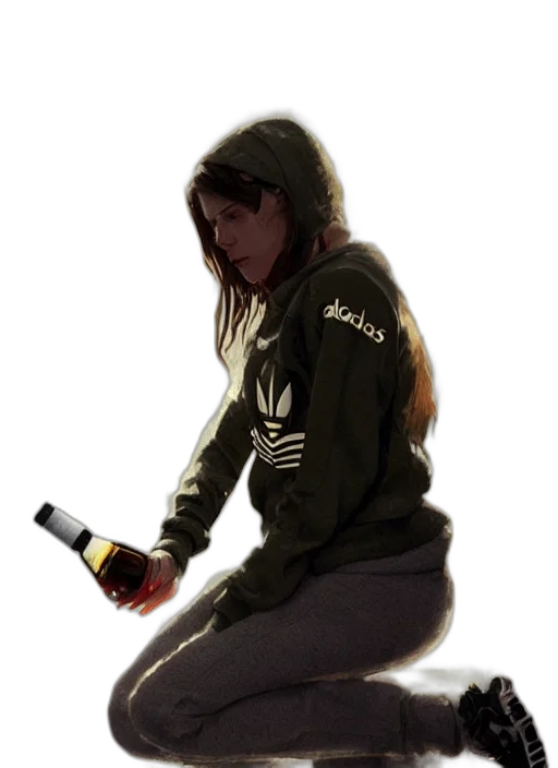 jacket, bottle, staff, umbrella transparent PNG cut-out