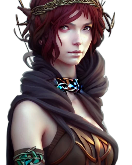 jewelry, staff, face, crown, fantasy art, concept art, cyberpunk, photorealistic transparent PNG cut-out