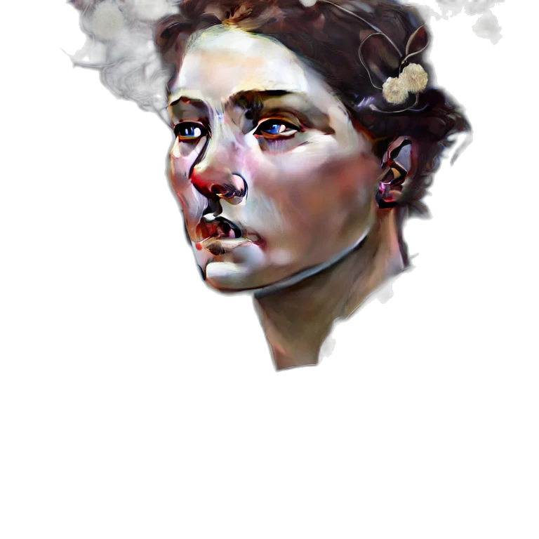 face, crown, mask, staff, photorealistic, concept art, fantasy art, watercolor transparent PNG cut-out