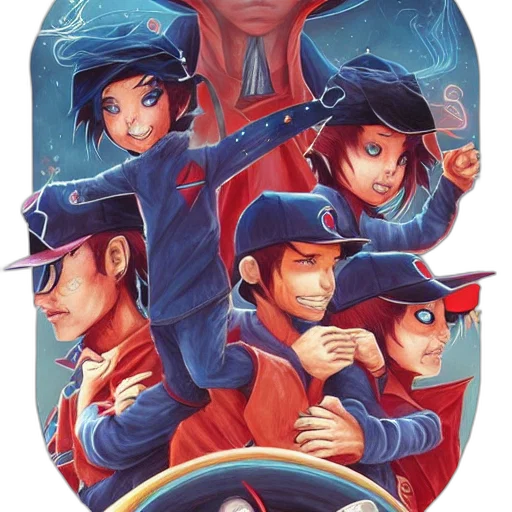 jacket, staff, hat, comic book art transparent PNG cut-out