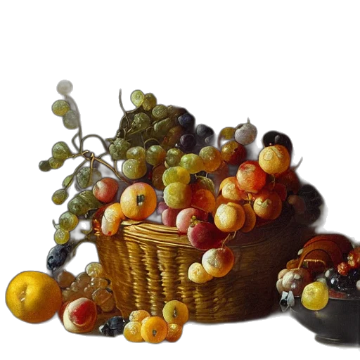food, crown, photorealistic, oil painting transparent PNG cut-out