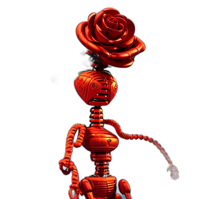 robot, jewelry, staff, flower transparent PNG cut-out