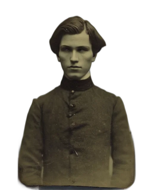 staff, face, jacket, hat, photorealistic, tintype, photo, bazarov transparent PNG cut-out