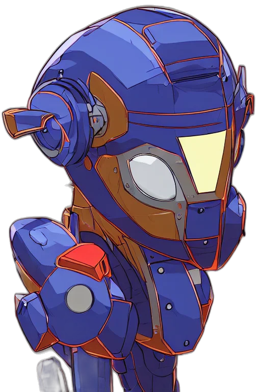 robot, mask, jacket, weapon transparent PNG cut-out