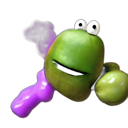 staff, food, weapon, animal, 3d render, concept art, photorealistic, green transparent PNG cut-out