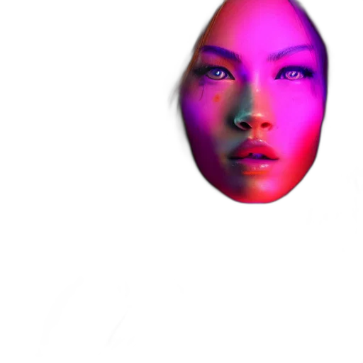 face, mask, jewelry, crown, photorealistic, vaporwave, 3d render, concept art transparent PNG cut-out