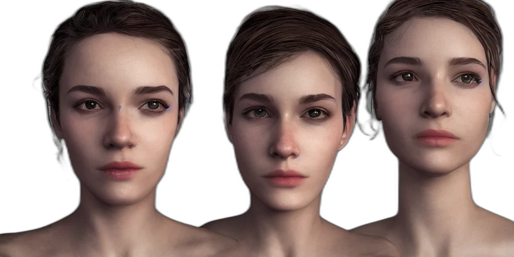 face, photorealistic, 3d render, concept art, fantasy art, hyperrealistic, dream, photo transparent PNG cut-out