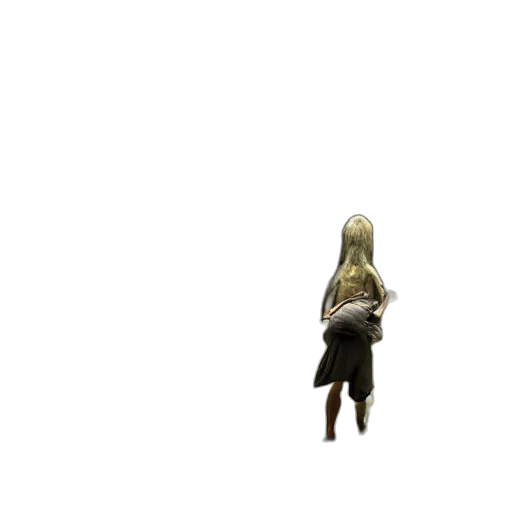 dress, weapon, staff, hair transparent PNG cut-out