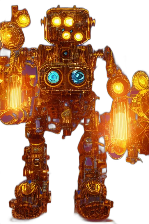 robot, weapon, animal, staff, concept art, 3d render, fantasy art, cyberpunk transparent PNG cut-out