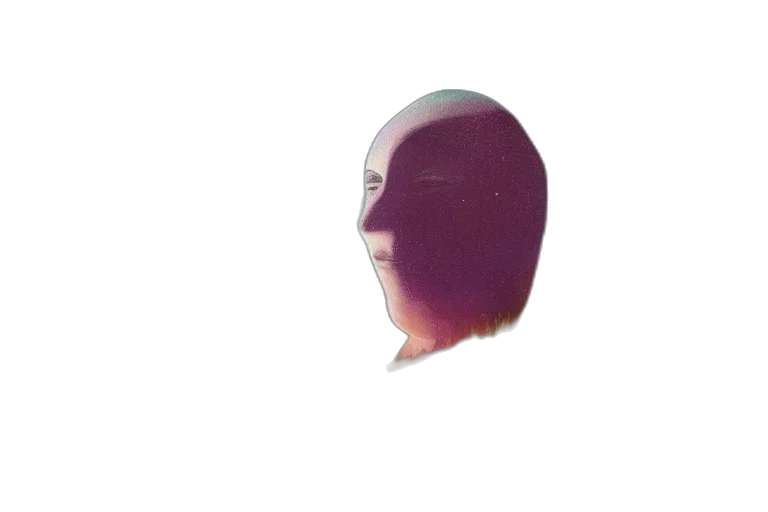 mask, face, robot, hair, vaporwave, 3d render, photorealistic, anime transparent PNG cut-out