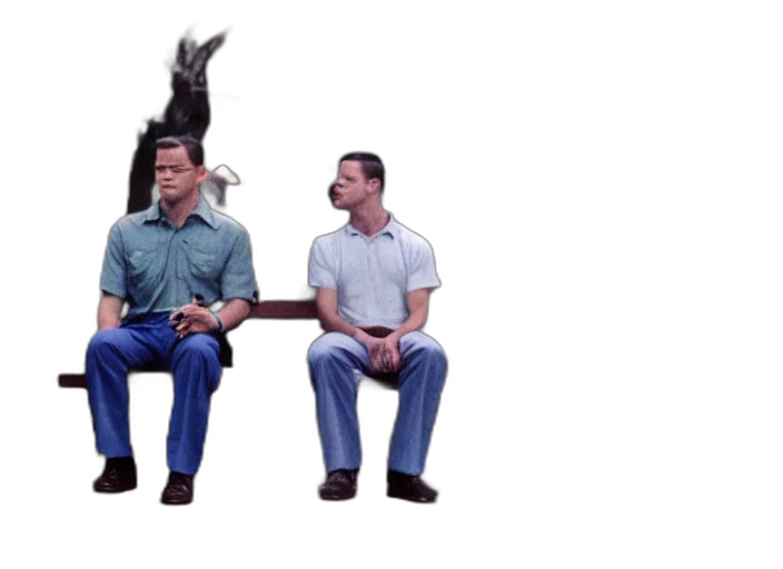 animal, film, still, matt, damon, forrest, gump, sitting transparent PNG cut-out