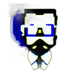 staff, robot, face, creature, pixel art, cartoon, 3d render, concept art transparent PNG cut-out