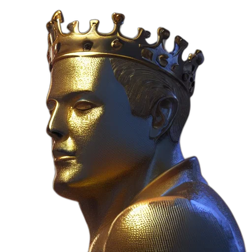 crown, face, 3d render, photorealistic transparent PNG cut-out