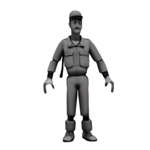 robot, staff, jacket, hat transparent PNG cut-out
