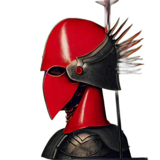 robot, mask, sword, weapon, concept art, 3d render, fantasy art, photorealistic transparent PNG cut-out