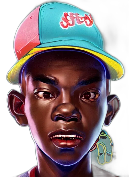 face, hat, photorealistic, concept art, cartoon, comic book art, pastel, colourful transparent PNG cut-out