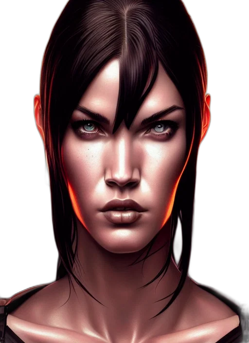 face, comic book art, cyberpunk, fantasy art transparent PNG cut-out