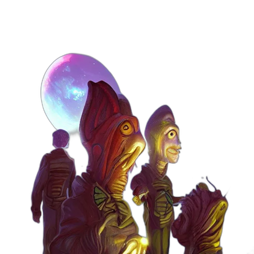 staff, creature, robot, concept art, fantasy art, comic book art, cyberpunk, outer space transparent PNG cut-out