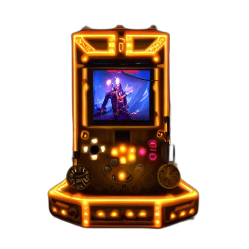 robot, staff, crown, weapon, pixel art, concept art, 3d render, neon lights transparent PNG cut-out