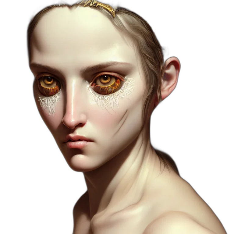 face, mask, creature, robot, fantasy art, concept art, photorealistic, 3d render transparent PNG cut-out